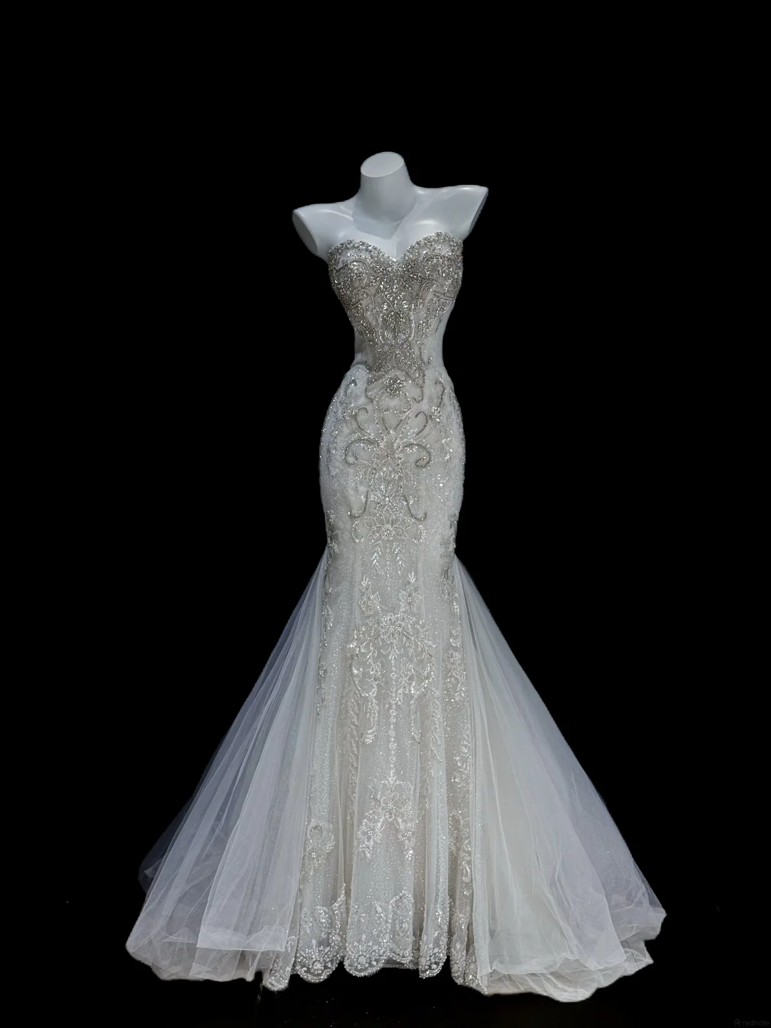 Crystal embroidered mermaid couture gown